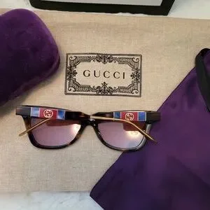 NWT GUCCI GG 0598S-003 NOVELTY HAVANA FRAME PINK LENS GG WEB LOGO SUNGLASSES NWT GUCCI GG 0598S-003 NOVELTY HAVANA FRAME PINK LENS GG WEB  main image 4